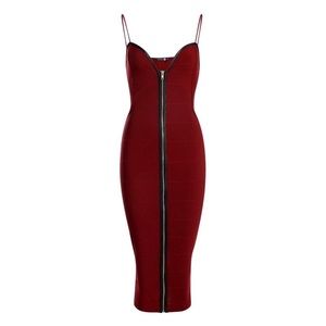 Bandage zip through bodycon Midi
